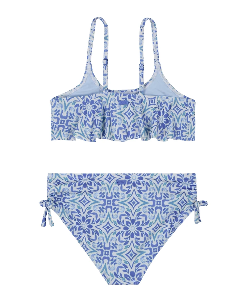 Roxy Big Girls Fresco Tile Flounce Bikini, 2-Piece Set