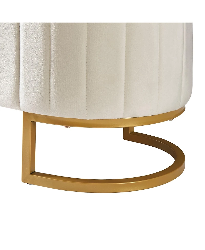 Elegant Velvet Upholstered Storage Ottoman Bench with Sturdy Metal Legs for Bedroom or Living Room-The Pop Home
