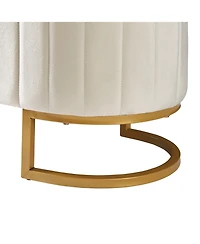 Elegant Velvet Upholstered Storage Ottoman Bench with Sturdy Metal Legs for Bedroom or Living Room-The Pop Home