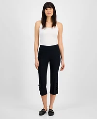 Jm Collection Women's Side Lace-Up Pull-On Capri Pants, Created for Macy's