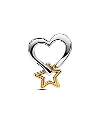 Pandora Two-Tone Sterling Lucky Star Heart Charm