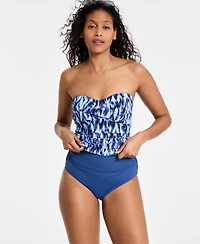 Anne Cole Women's Twist-Front Shirred Bandeau Tankini Top