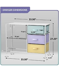 Sorbus Dresser with 5 Drawers - Storage Chest Organizer with Steel Frame, Wood Top, Handles, Fabric Bins