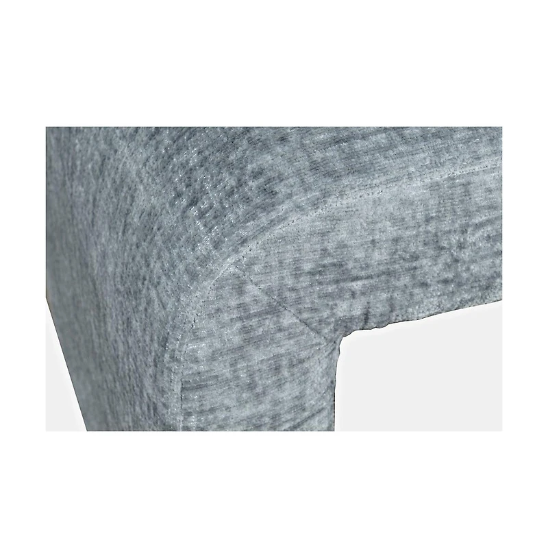 Jofran Luxury Curved Upholstered Waterfall Jacquard Petite Ottoman Bench