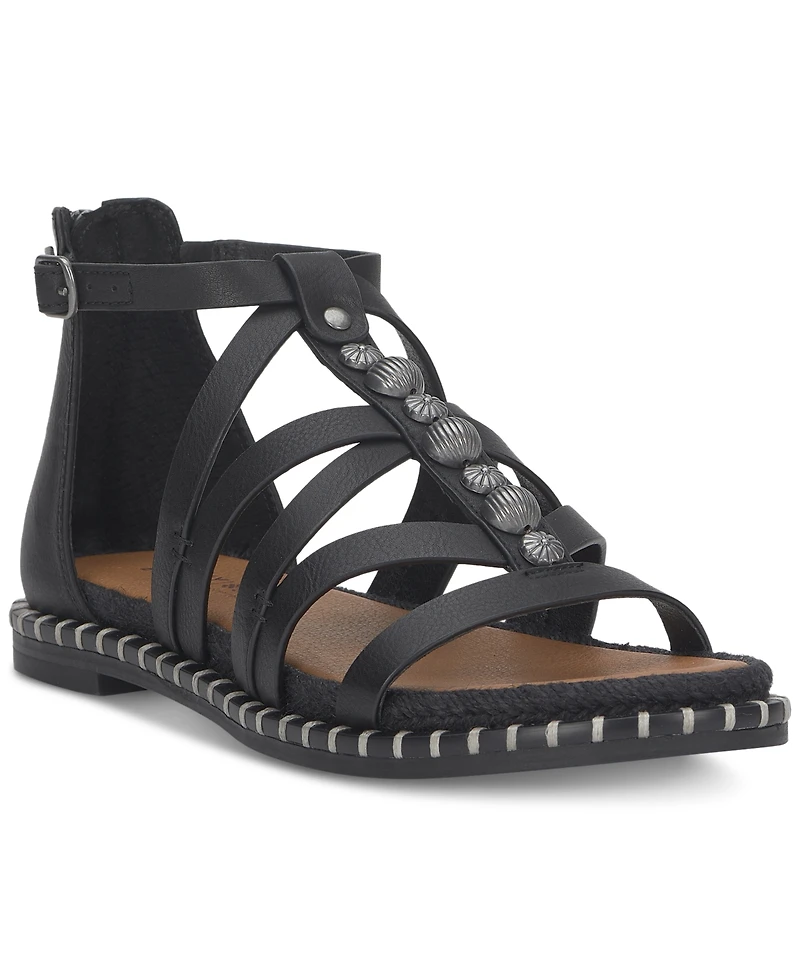 Lucky Brand Women's Korina Embellished Strappy Gladiator Flat Sandals