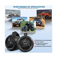 Pyle 4” Waterproof Off-Road Bluetooth Streaming Speakers, Amplified, 900W