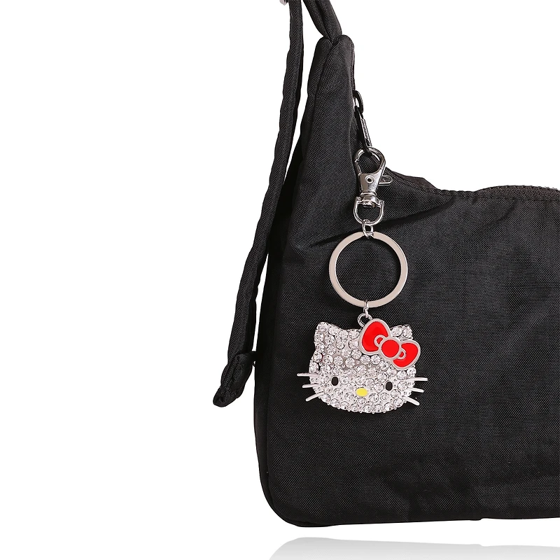 Hello Kitty Pave Crystal Bling Embellished Travel Keychain