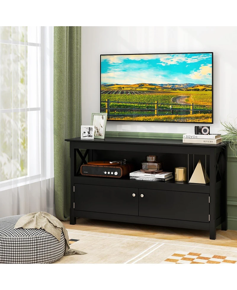 Gouun Tv Stand Entertainment Center with Charging Station for TVs up to 50 Inch