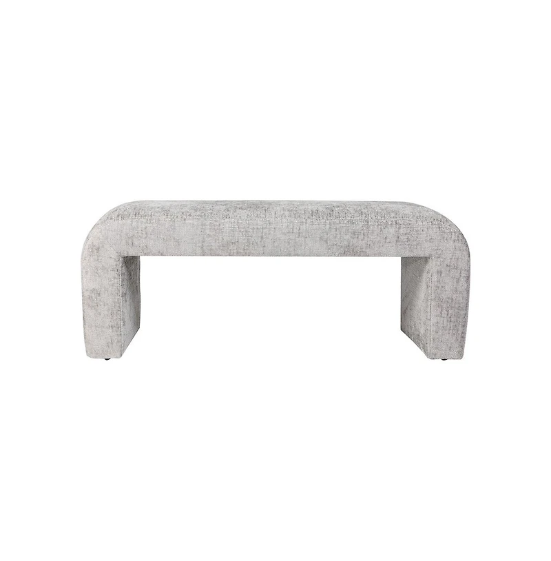 Jofran Sophia Modern Luxury Curved Upholstered Waterfall Jacquard Bench - Small