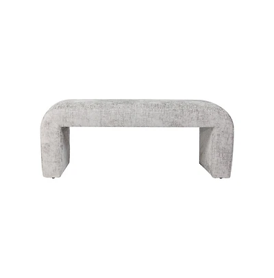 Jofran Sophia Modern Luxury Curved Upholstered Waterfall Jacquard Bench - Small