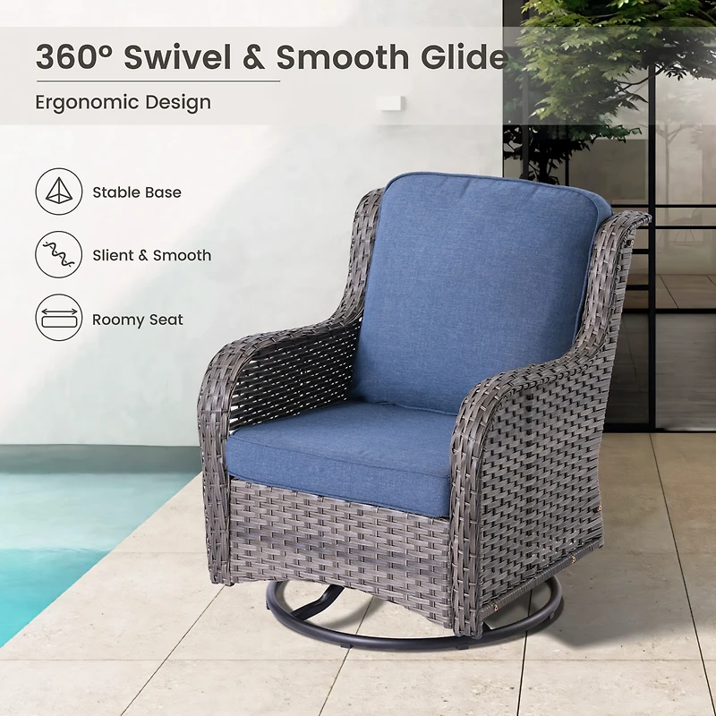 Xizzi 6 Pcs Outdoor Patio Furniture Set,High Back Sofa and Swivel Chairs Set