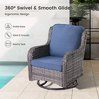 Xizzi 6 Pcs Outdoor Patio Furniture Set,High Back Sofa and Swivel Chairs Set