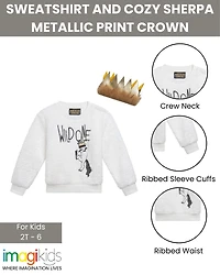 Where The Wild Things Are Toddler Boys Warner Bros. Max Cozy Sherpa Sweatshirt and Felt Faux Fur Crown