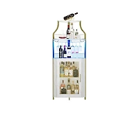 gaomon Corner Bar Cabinet with Led Lights, Industrial Liquor Cabinet with Adjustable Shelf, 5-Tier Industrial Wine Cabinet with Glass Holder, Home Bar