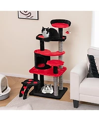 Gymax Gothic Cat Tree 52'' Tall Cat Tower w/ Cat Bed Cat Condo Sisal Scratching Post
