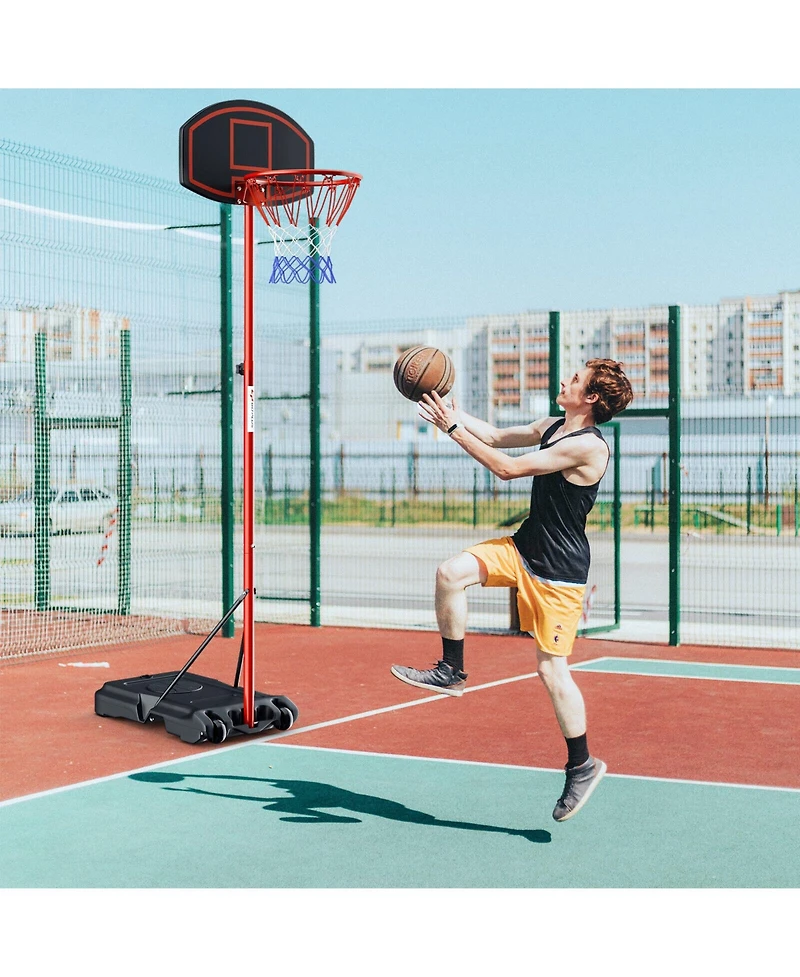 Kuyotq Portable basketball hoop with backboard and wheels
