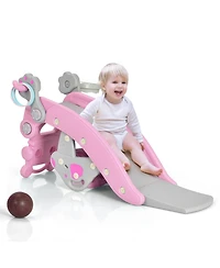 Kuyotq 4-in-1 Rocking Horse and Slide Set for Kids