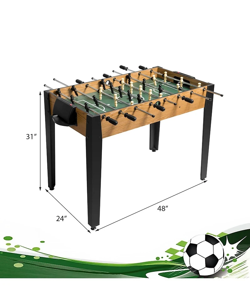 Kuyotq 48" Competition Sized Home Recreation Wooden Foosball Table