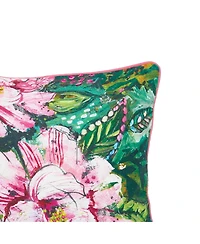 14" x 22" Peony Spring Printed and Embellished Spring Easter Themed Accent Throw Pillow