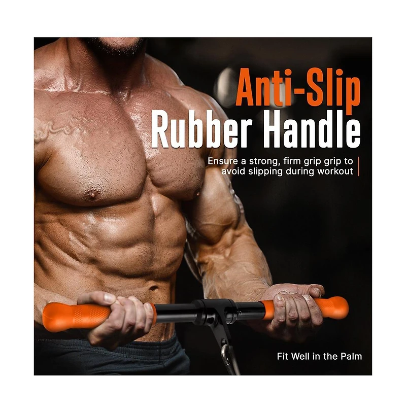 Squatz Lat Straight Pulldown Bar with Knurled Handle for Cable Machines