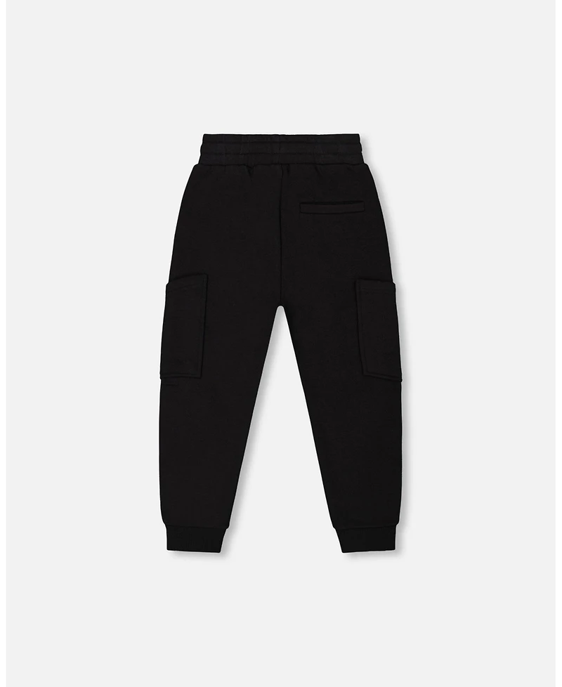 Deux par Toddler Boys French Terry Sweatpants With Side Pockets Black - Toddler|Child