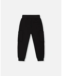 Deux par Toddler Boys French Terry Sweatpants With Side Pockets Black - Toddler|Child