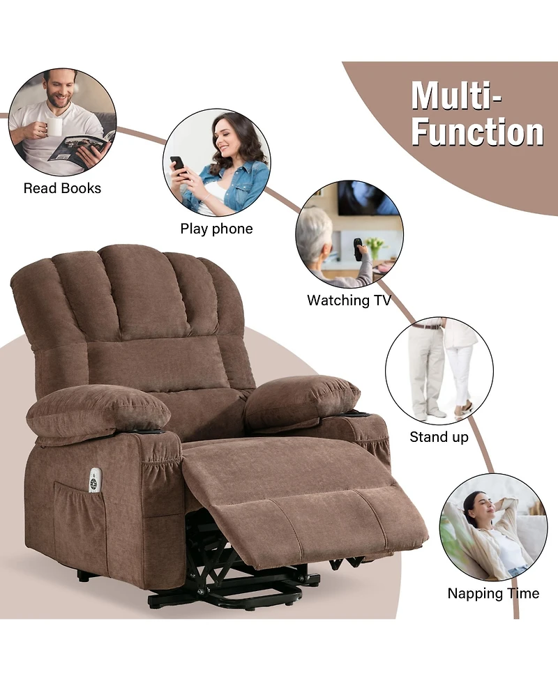 Power Lift Recliner Chair Recliners for Elderly with Heat and Massage