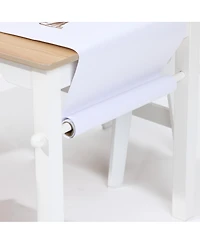 LuxenHome Children Play Table with Bookcase and 2 Chairs Set