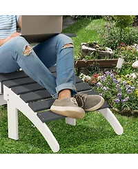Aoodor Outdoor Adirondack Ottoman - Weather-Resistant Hdpe Patio Footrest for Ultimate Relaxation