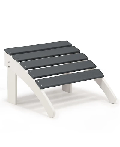 Aoodor Outdoor Adirondack Ottoman - Weather-Resistant Hdpe Patio Footrest for Ultimate Relaxation