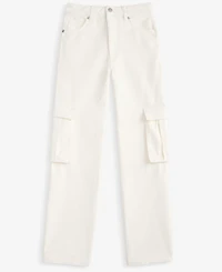 With Jules Big Girls Cotton Wide-Leg Cargo Jeans