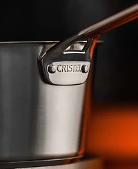 Cristel 1826 3-Piece Stainless Steel Saucepan Set with Glass Lids