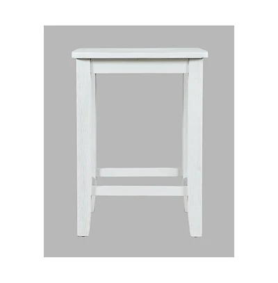 Jofran Eastern Tides Coastal Wire-Brushed Acacia Backless Counter Barstool (Set of 2