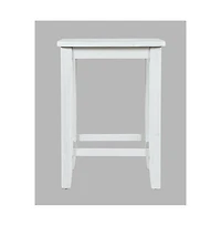 Jofran Eastern Tides Coastal Wire-Brushed Acacia Backless Counter Barstool (Set of 2