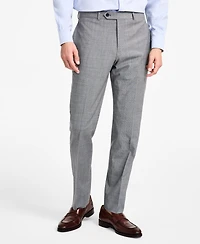 B by Brooks Brothers Men's Windowpane Wool-Blend Stretch Classic-Fit Suit Pants