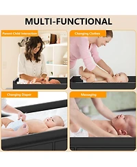 gaomon Dresser for Bedroom with 6 Drawers, Changing Table Top, Nursery Diaper Station Baby Power