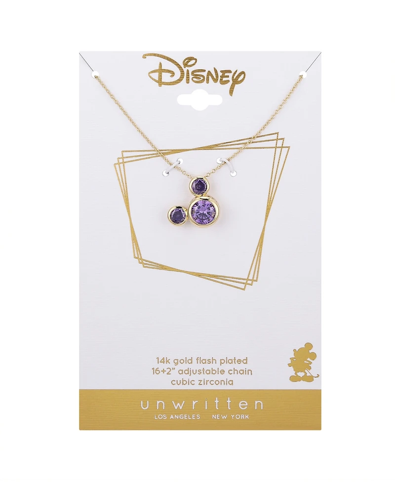 Disney Cubic Zirconia Mickey Mouse Dream Birthstone Pendant Necklace