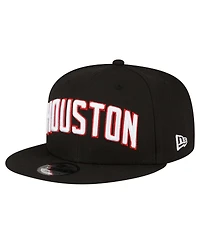 New Era Men's Black Houston Rockets Jersey Hook Statement Edition 9FIFTY Snapback Hat