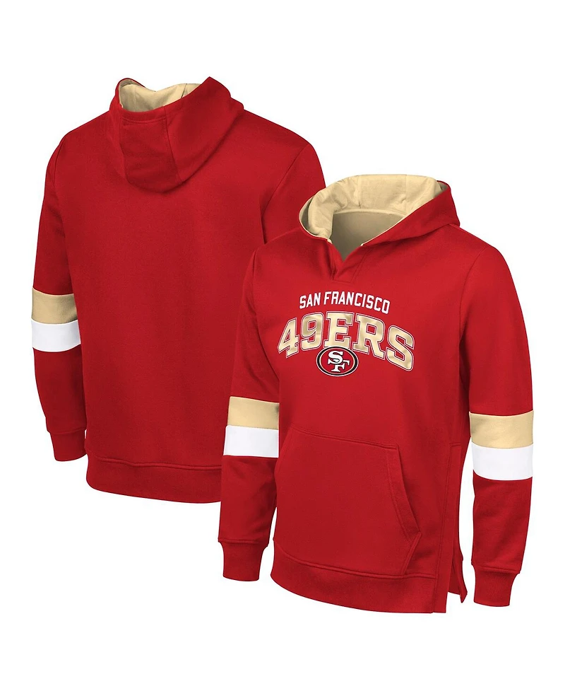 G-Ill Sports By Carl Banks Men's Scarlet/Gold San Francisco 49ers Adaptive Faceoff Pullover Hoodie