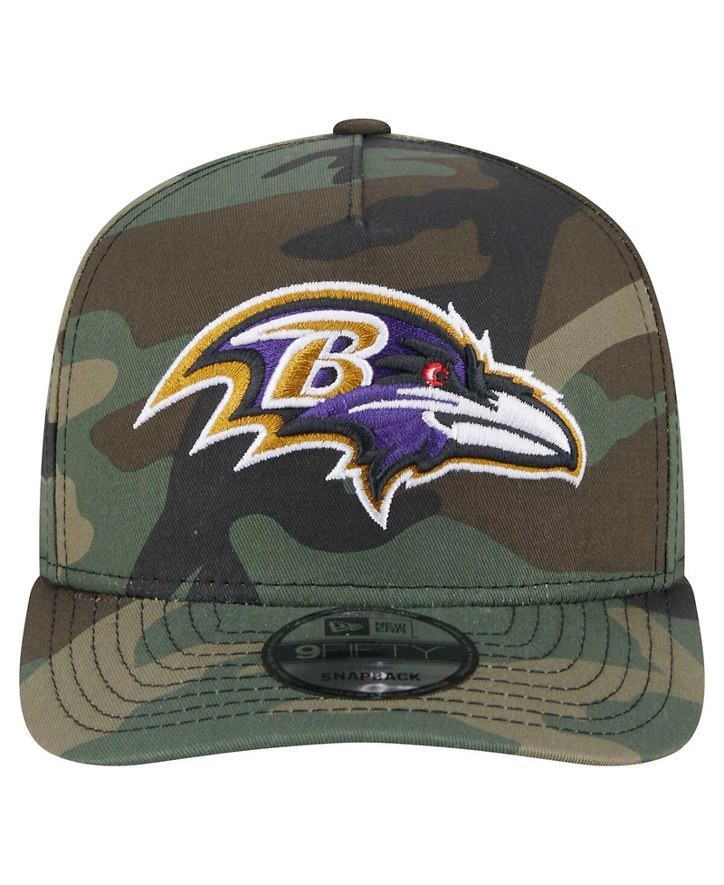 New Era Men's Camo Baltimore Ravens Woodsy 9FIFTY Snapback Hat