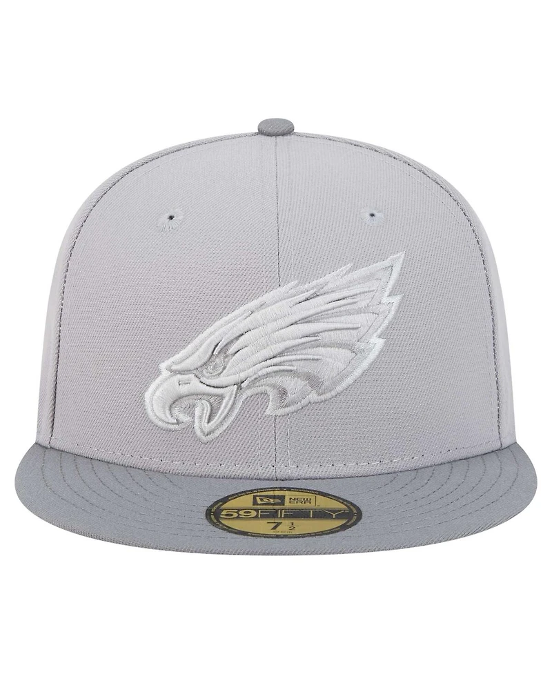 New Era Men's Gray/Graphite Philadelphia Eagles Iron Cloud 59FIFTY Fitted Hat