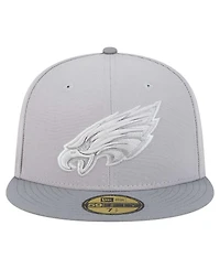 New Era Men's Gray/Graphite Philadelphia Eagles Iron Cloud 59FIFTY Fitted Hat