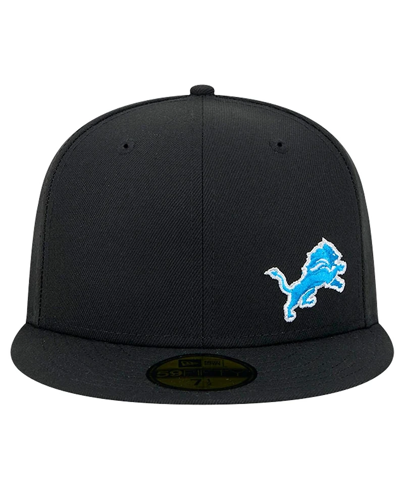 New Era Men's Black Detroit Lions Flawless 59FIFTY Fitted Hat
