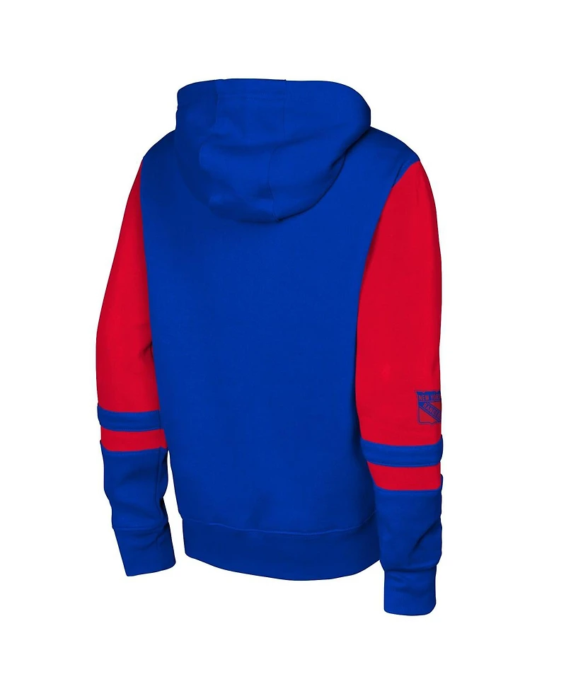 Outerstuff Big Boys and Girls Blue New York Rangers Face Off Full-Zip Hoodie