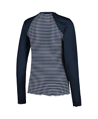Antigua Women's Navy Chicago Bears Maverick Waffle Henley Long Sleeve T-Shirt
