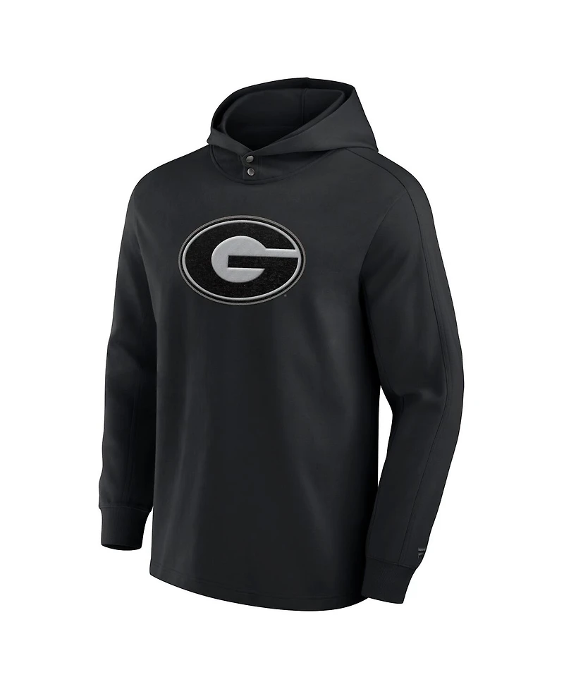 Fanatics Men's Black Georgia Bulldogs Blaze Tri-Blend Pullover Hoodie