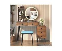 Vlsrka Vanity Makeup Desk with Mirror and Lights
