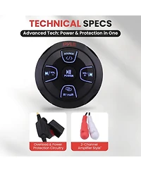 Pyle Amplified Wireless Bt Audio Controller Kit with Microphone, Waterproof