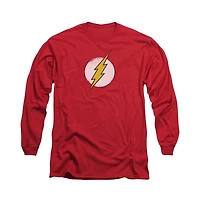Flash Men's Dc Dc Comics Rough Logo Long Sleeve Adult Tee / T-Shirt