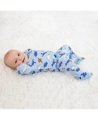 The Peanutshell 3pk Cotton Sleeper Set for Baby Boy, Cobalt Dino